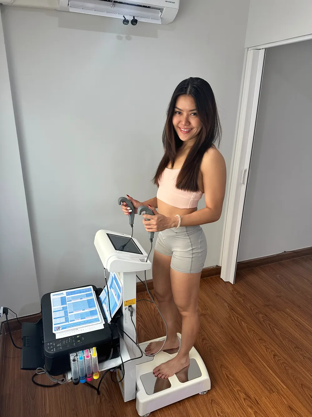 Rider on the body composition scanner